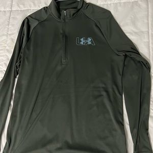 Quarter zip up under armor long sleeve (army green color)